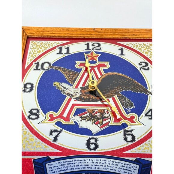 Wall Mirror Clock Vintage Budweiser King of Beers Eagle Vintage Man Cave Bar Dec - Picture 13 of 16